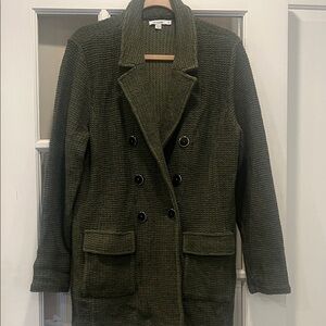 Chico's Forest Green Double-Breasted Pea Coat